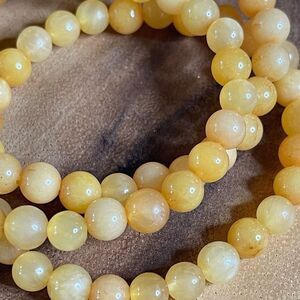 Honey Calcite yellow 6mm stretch bracelet beaded one bracelet 6.75” stretch crys